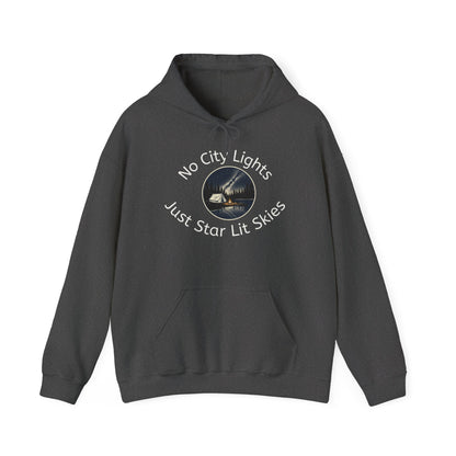 Starry Nights Camping Hoodie — "No City Lights" Outdoor Camping Pullover
