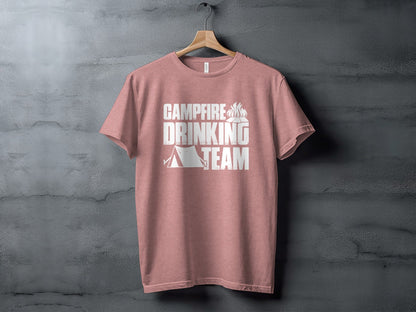 Campfire Drinking Team Tent Design Camping Adventure T-Shirt