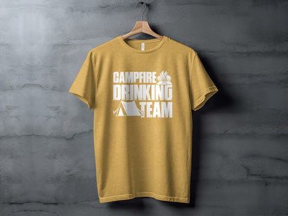 Campfire Drinking Team Tent Design Camping Adventure T-Shirt