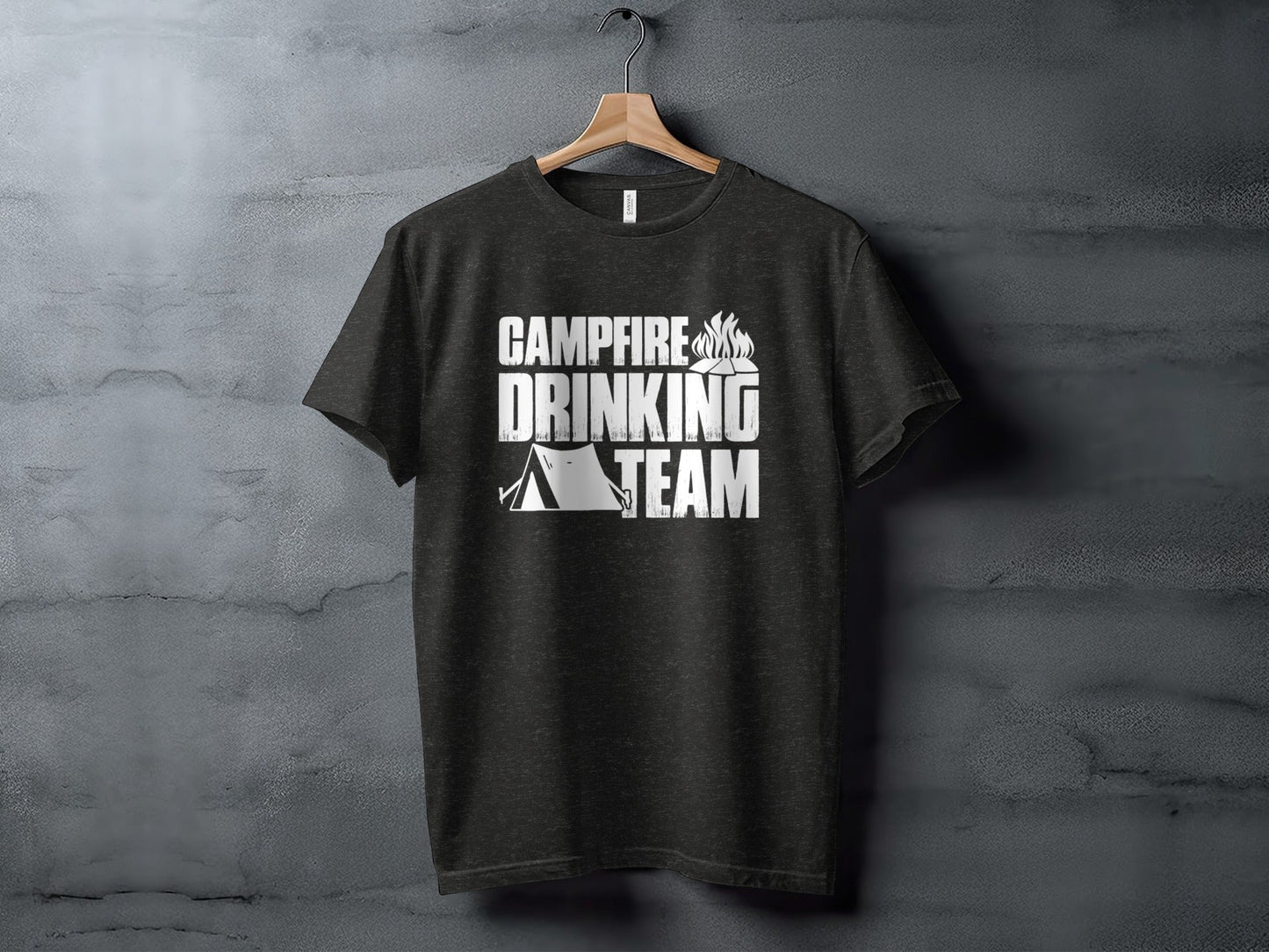 Campfire Drinking Team Tent Design Camping Adventure T-Shirt