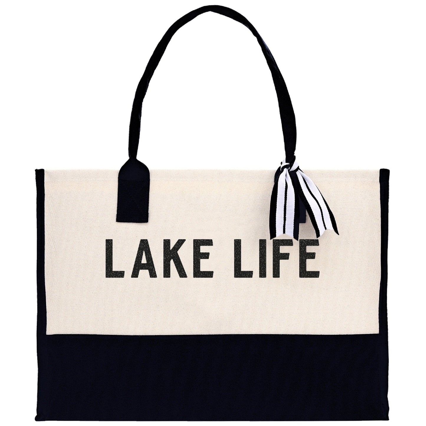 Lake Life Tote Bag - Large Chic Tote Bag - Gift for Her - Girls Weekend Tote - Weekender Bag - Weekend Tote - Boat Bag - Lake Life Gift